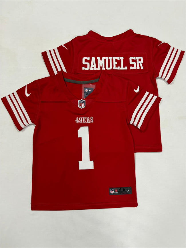 Toddlers San Francisco 49ers #1 Deebo Samuel Red Vapor Untouchable Stitched Football Jersey